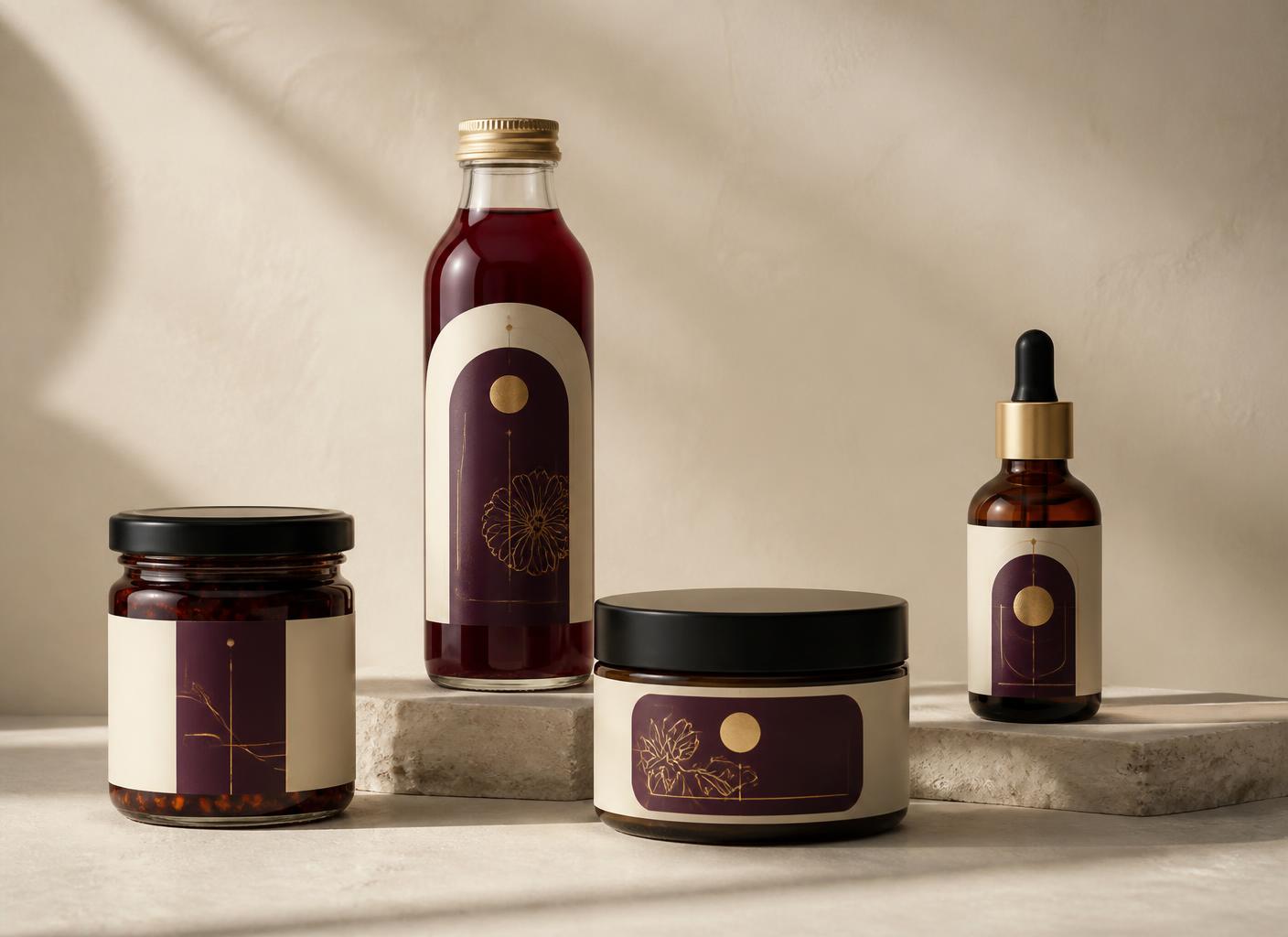 Luxury African product packaging lineup
